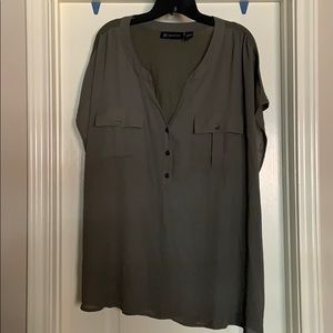 INC International Concepts Olive Blouse Size 3x